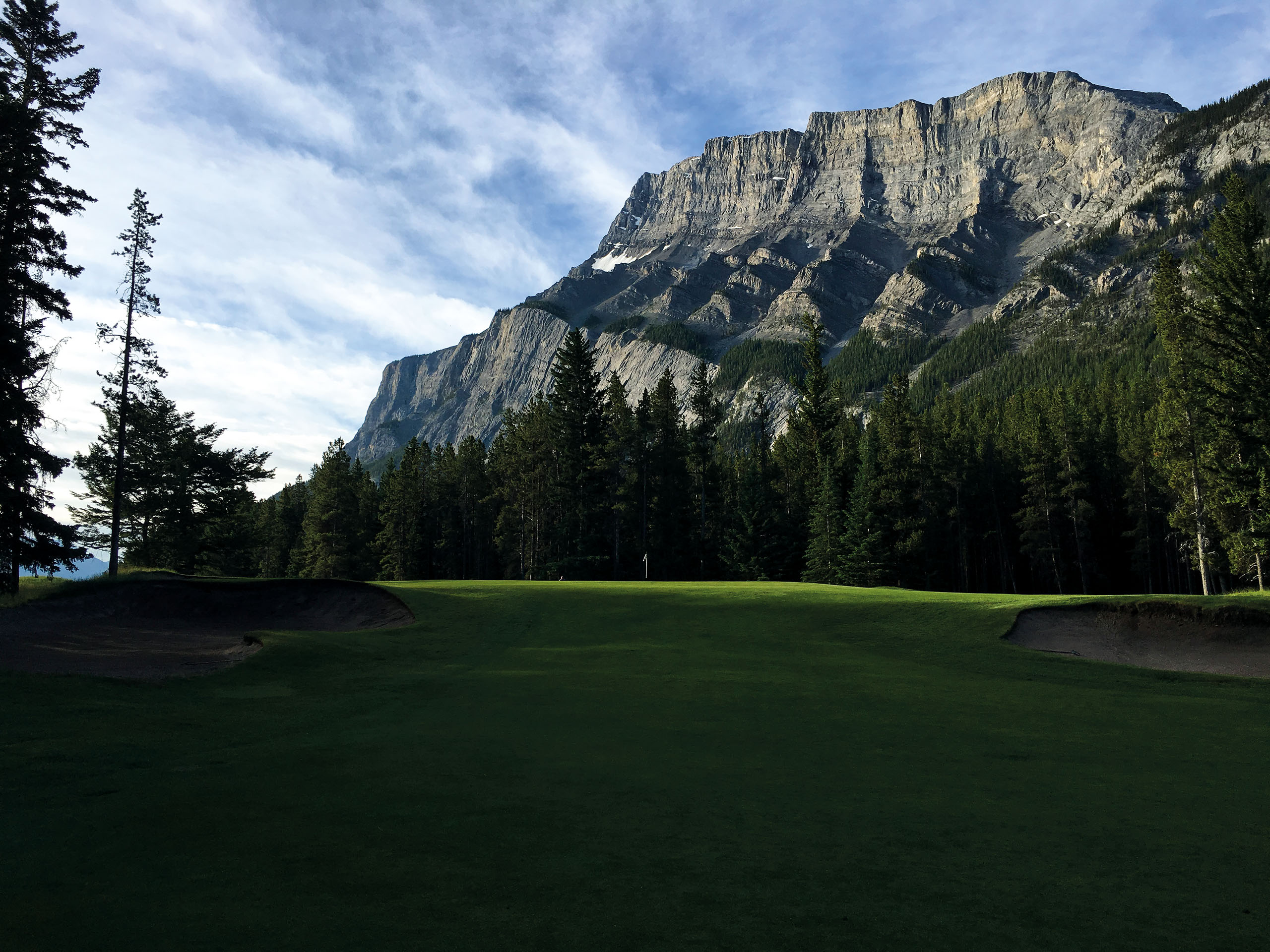 The view at what is now the second hole at Banff Springs. The par 3 was No. 5 in the Donald Ross routing and No. 6 in the Stanley Thompson routing. Photo by Riley Johns